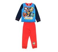 Paw Patrol Boys Pyjamas, 2 Piece Set featuring Chase, Marshall, Rubble, Rocky & Zuma Pups To The Rescue, Blue/Red Age 18-24 Months