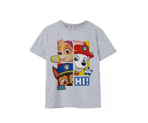 Paw Patrol Boys T-Shirt | Chase Marshall Skye Always Brave Cool Playful Short Sleeve Graphic Tee for Kids | Grey Short-Sleeved Lightweight Fashion Top | Movie Series Merchandise Gift for Children