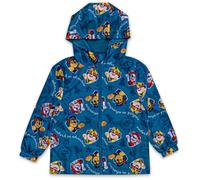 Paw Patrol Boys Waterproof Raincoat with Fleece Lining, Rain Jacket with Hood and Pockets - Blue with Chase, Marshall & Rubble All-Over Print - Sizes 18-24 Months to 5-6 Years -18-24 Months