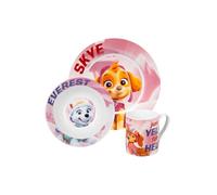 Paw Patrol Breakfast Set for Children - Crockery Set 3-Piece Porcelain Plate, Bowl & Cup