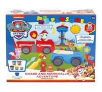 Paw Patrol Chase and Marshall's Adventure Dough Playset | 5 Pots Of Dough | Paw Patrol Toys | 35 Piece | Creative Play | Non Toxic | Kids Arts' & Crafts | Ages 3 Years and Up | 320-14104-NSL