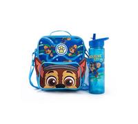Paw Patrol Chase Blue Lunch Bag and Bottle Set | Believe in it! Cartoon Inspired Lunch Carrier | Adjustable Strap Easy Carry | Back to School Essential for Kids | Boys Merch