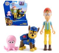 PAW Patrol, Chase & Captain Turbot Figure Pack with Baby Octopus Toy Figure, Kids Toys for Boys and Girls Ages 3 and Up