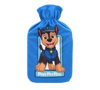 Paw Patrol Chase Hot Water Bottle with Soft Flannel Cover | BS1970 Certified | Leak-Proof Natural Rubber Hot Water Bag for Cramps, Pain Relief & Winter Warmth, Large Opening for Safe & Easy Fill - 1L