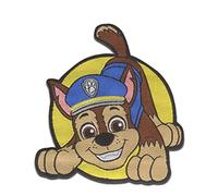 Paw Patrol Chase - Iron on Patches Adhesive Emblem Stickers Appliques, Size: 2,24 x 2,48 inches