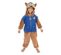 PAW Patrol Chase Kids Onesie (128 cm) - Official Chase All-In-One Costume Style Onesie for Ages 7-8 Years - Fun Lounge & Dress-Up Outfit
