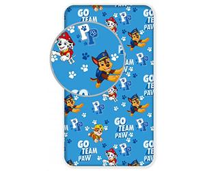 Paw Patrol Chase Marshall Just Yelp for Help bed sheet, fitted sheet 90 x 200 + 25 cm, 100% cotton