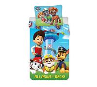 Paw Patrol Chase Marshall Rubble Baby Duvet Cover 100x135 + Pillowcase | Reversible baby bedding | Natural cotton soft breathable | Rocky Zuma Stella Nickelodeon | 0-3 | Gift | Machine washable