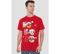 Paw Patrol Chase Marshall Rubble Christmas Santa Hats Unisex Adult T Shirt, Red Paw Patrol Red M