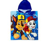 Paw Patrol Chase, Rubble and Marshall Blue Hood with Dog Prints Poncho Hooded Towel