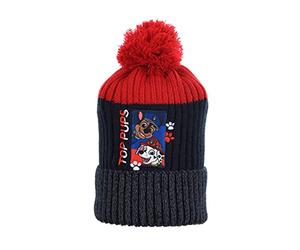 Paw Patrol Children's Bobble Hat Beanie Small Gifts for Boys Knitted Hat Chase and Marshall Winter Hat Winter Hat, blue, 6 5/8