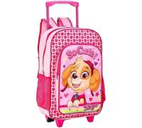 Paw Patrol Deluxe Trolley Backpack Pink Childrens Travel Bag Kids Character Luggage Carrier Suitcase with Side Mesh Pockets Girls Skye Design