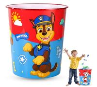 Paw Patrol Dustbin for Kids 7L - Bedroom Study Desk Dustbin, Open-Top Plastic Dustbins, Lightweight Stable Base Storage Container, Kids Bedroom Dustbins 22cm
