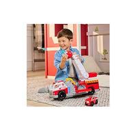 PAW Patrol Fire Rescue: Rapid Reload Fire Truck with Marshall Figure, Quick-Fire Launcher, Lights and Sounds, Kids Toys for Boys and Girls Ages 3 and Up