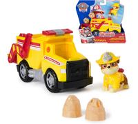 PAW Patrol Fire Rescue: Rubble Rescue Fire Dump Truck with Action Figure, Projectiles, and Toy Truck, Kids Toys for Boys & Girls Ages 3 and Up