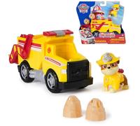 PAW Patrol Fire Rescue: Rubble Rescue Fire Dump Truck with Action Figure, Projectiles, and Toy Truck, Kids Toys for Boys & Girls Ages 3 and Up