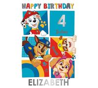 Paw Patrol Age & Name Sticker Birthday Card