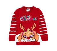 Paw Patrol Christmas Jumper Kids | Girls Boys Skye Rudolph Reindeer Festive Red Knitted Sweater | Xmas Gifts for Him Her 6-7 Years
