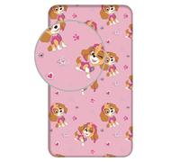 Paw Patrol Girls Fitted Bed Sheet - 90x200 cm | Pink Bedding with Skye | Soft Cotton Fitted Sheet for Kids | Non-Slip Fitted Sheet for Comfortable Sleep | Paw Patrol Bedding for Girls