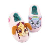 Paw Patrol Girls Multicoloured 3D Novelty Everest & Skye Applique Slip On Loafer Slippers - 10 UK Child