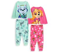 Paw Patrol Skye & Everest Girls Pyjama Set Pack of 2 | Kids Pink & Grey Character Graphic Long Sleeve Top & Long Leg PJ Bottoms | Childrens Puppy & Paw Print Nightwear | Cartoon Series Merchandise