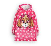 Paw Patrol Girls Wearable Blanket | Kids Skye the Helicopter Pup All Over Print Fleece Hoodie | Pink Heavyweight Snuggle Hooded Pullover | Educational Cartoon TV Series Loungewear Gift for Children