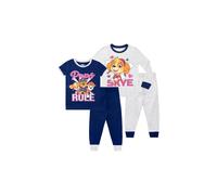 Paw Patrol Girl's Pups Rule Cosy Snuggle Fit Pyjamas 2 Pack in Blue | Size: 3-4 Years Paw Patrol Blue 3-4 Years