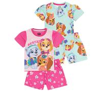 Paw Patrol Girls Short Pyjama Set (Pack of 2) - Blue/Pink - Blue/Pink - 6-7 Years