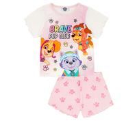 Paw Patrol Girl's Toddler Short Sleeve Short Leg Pyjama Set (Girls Pink AOP & Pink) | Size: 18-24 m Paw Patrol Pink 18-24 m