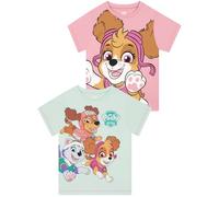 Paw Patrol Girls Tshirt 2 Pack, Girls’ T-Shirts for Summer, Pack of 2 T-Shirt, Cotton Kids Clothes, Pink 6-7 Years