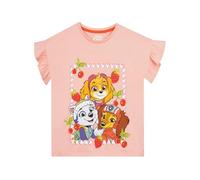 Paw Patrol Girls Tshirt with Frilled Sleeve, Skye, Liberty and Everest Kids Tshirt, Summer Clothes for Girls, Cream, 5-6 Years