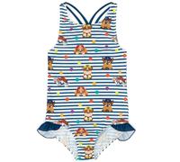 Paw Patrol Girls White Striped 1 Piece Swimming Costume - 6-7 Years