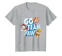 Paw Patrol Go Team Paw T-Shirt, Youth, Heather Grey, 3T