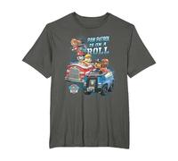 Paw Patrol Group Shot is On A Roll T-Shirt, Men's Big and Tall, Asphalt Grey, 6X Tall