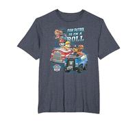 Paw Patrol Group Shot is On A Roll T-Shirt, Men's Big and Tall, Heather Blue, 5X Tall