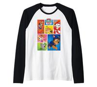 Paw Patrol Group Shot of Pups in Shapes Raglan Baseball Tee