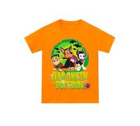Paw Patrol Halloween Boys T-Shirt | Marshal, Rubble, Chase Halloween T Shirt for Kids | Children’s Halloween Clothes | Orange 7-8 Years