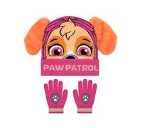 Paw Patrol Hat and Gloves Set for Kids, Skye Girls Hat and Glove Set with 3D Ears, Pink, One Size