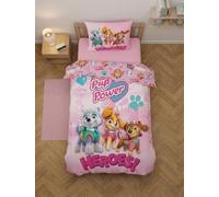 Paw Patrol Heroes Single Duvet Cover 140x200 + Pillowcase Stella Everest | Reversible bedding | Natural cotton breathable Oeko-Tex | Heroic trio on a mission | Liberty Nickelodeon | Gift
