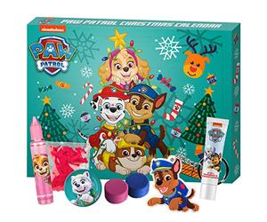 PAW PATROL Holiday Heroes 22075000-COS Bath Fun Advent Calendar Exclusive Licensed Product Bath Products & Accessories in Design Including Colouring Postcards for Children and Fans of the Series, Blue