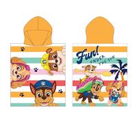 PAW PATROL Hooded Towel Poncho | Super Soft Feel, Sunny Design with Chase, Rubble and Skye | Swimming Changing Robe Perfect The Home, Bath & Beach, 55 x 50 cm
