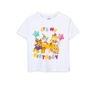 Paw Patrol Unisex Kids White It'S My Birthday Short Sleeved T-Shirt - 7-8 Years