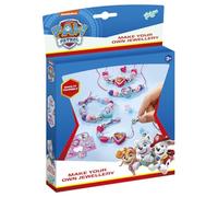 Totum Jewellery Set Paw Patrol – 3 coloured ribbons, heart & silver beads, motif stickers – White