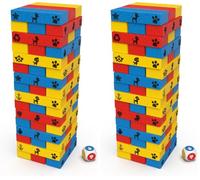 PAW Patrol Jumbling Tower by Spin Master Games, Stacking Building Toppling Colourful Wood Game for Kids PAW Patrol Toys, for Preschoolers Ages 4 and up (Pack of 2)