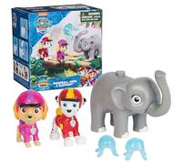 Paw Patrol Jungle Pups Marshall, Skye & Elephant Action Figure 3-Pack | Launch Water Projectile From Elephant's Trunk, Marshall & Skye Figures, Roleplay Fun, Kids Toys for Boys & Girls Ages 3+