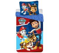 Paw Patrol Junior Bedding Set | Duvet Cover 100x135 cm + Pillowcase 40x60 cm, 100% Cotton | Soft Breathable Toddler Baby Riversible Bedlinen | Official Paw Patrol Design