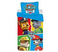 Paw Patrol Junior Cot Bedding Set | Duvet Cover 100x135 cm + Pillowcase 40x60 cm, 100% Cotton | Soft Breathable Toddler Baby Riversible Bedlinen | Official Paw Patrol Design