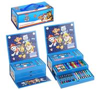 Paw Patrol Kids 34pc Colouring Art Stationery Set with Watercolour Felt Tip Pens Crayons and Pencils Travel Set for Children