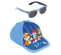 Paw Patrol Kids Cap & Sunglasses Set featuring Chase, Marshall & Rubble | Blue Baseball Hat for Boys Age 4 to 8 Years Approx. | Matching Sunglasses