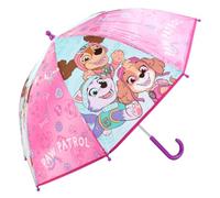 Paw Patrol Kids Clear Dome Umbrella with Transparent See-Through Canopy | Lightweight & Windproof School Rain Children's Character Umbrellas for Boys & Girls | with Safety Opening